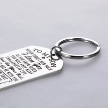 Load image into Gallery viewer, to My Son Gifts from Mom Dad Inspirational Keychain Birthday Graduation Christmas for Boys Men I Love You Key Pendant Back to School Anniversary New Year Going Away Present for Him