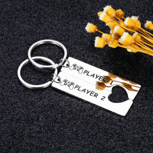 Load image into Gallery viewer, Funny Gamer Couple Gifts Player 1 Player 2 Keychain 2PCS for Boyfriend Girlfriend Valentine Birthday Anniversary Gift for Husband Wife Fiance Matching Christmas Present for Him Her