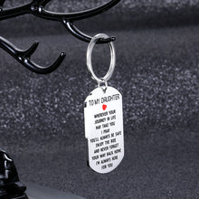 Load image into Gallery viewer, to My Daughter Gift Birthday Keychain from Mom Dad Inspirational Graduation Gift I’m Always Here for You Encouragement New Driver Going Away Key Chain Stocking Stuffer for Teens Girls