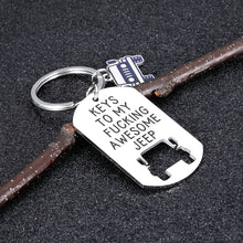 Load image into Gallery viewer, Aizza Jeep Gifts Keychain for Jeep Lover Women Men Keys to My Awesome Jeep Jeepsy Soul for Jeep Owner Jeep Hand Wrangler New Car Gift for Him Her