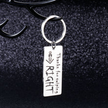 Load image into Gallery viewer, Funny Keychain Gifts for Girlfriend Boyfriend Thanks for Swiping Right Valentine Birthday Anniversary Dating Gifts for Him Her Husband Wife Christmas Wedding Engagement Couple Gifts for Fiance Fiancee