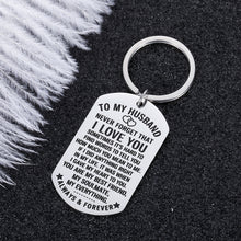 Load image into Gallery viewer, Anniversary Husband Gifts Keychain from Wife Birthday Valentine’s Day Gift for Fiance Bridegroom Hubby My Soulmate My Everything I Love You Wedding Couple Keyring Pendant for Him Men