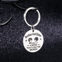 Load image into Gallery viewer, Funny Brother Sister Gift Birthday Christmas Keychain for Sister from Brother Graduation Gift for Big Little Brother from Little Big Sister Brother in Law Gift Stocking Stuffer