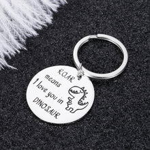 Load image into Gallery viewer, Aizza Dinosaur Gifts Keychain for Daughter Son Birthday Anniversary Gift Roar Means I Love You in Dinosaur Girls Boys Dinosaur Fans Funny Gift Valentines Day Christmas for Boyfriend Girlfriend