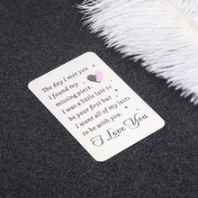 Load image into Gallery viewer, Anniversary GITS for Husband Wife I Love You Wallet Insert Card Gift for Him Her Valentine’s Day Birthday Engagement Metal Wallet Card for Boyfriend Girlfriend Christmas Wedding for Fiance