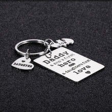 Load image into Gallery viewer, Fathers Day Gift Dad Keychain from Son Daughter to Daddy Christmas Birthday Gift for Stepdad New Dad to Be Husband from Kids Stepdaughter Stepson Wife Father of the Bride Valentine Wedding Men Him