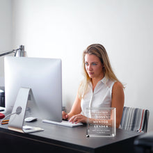 Load image into Gallery viewer, Boss Day Appreciation Gift for Leader Women Men Acrylic Office Decor Gift for Boss Lady Birthday Christmas Leaving Going Away Thank You Gift for Mentor Coworker Paperweight Keepsake for Him Her