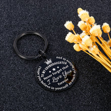Load image into Gallery viewer, to My Granddaughter Gifts Keychain Inspirational Granddaughter Birthday Graduation Christmas from Grandma Grandpa to Girls Teenage Kids New Year Valentines Day Stocking Stuffer Present for Her