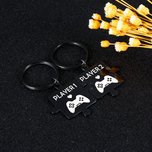 Load image into Gallery viewer, Funny Boyfriend Gift from Girlfriend Gamer Player 1 Player 2 Couple Valentine Matching Keychain for Gamer Birthday Anniversary Christmas 2PCS Gift for Husband Fiance from Wife Fiancee