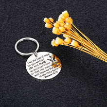 Load image into Gallery viewer, Inspirational Bible Verse Keychain Christian Gift for Women Men Religious Easter Prayer May the God of Hope Fill You with Joy Peace Birthday Christmas Communion Thanksgiving for Him Her Godchildren