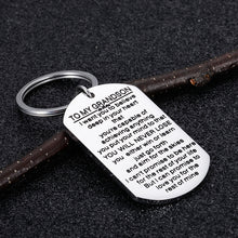 Load image into Gallery viewer, Inspirational Grandson Gift Keychain Birthday Graduation Christmas Gifts from Grandpa Grandma Grandparents I Want You to Believe Deep in Your Heart Stocking Stuffer for Boys Teenage Kids