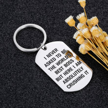 Load image into Gallery viewer, Boss Appreciation Gifts Keychain for Birthday Men Women Leader Thank You Gift asked to Be The World’s Best Boss Mentor Bosses Day from Coworker Colleague Retirement Leaving Present for supervisor