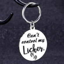 Load image into Gallery viewer, Dog Tags for Pet Dog Cat Gifts Stainless Steel Dog Pet Tags Dog Collar Tag Engraved Can’t Control My Licker Dog Tags for Puppy Cat Kitten Dog Birthday Christmas Tags