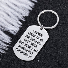 Load image into Gallery viewer, Boss Appreciation Gifts Keychain for Birthday Men Women Leader Thank You Gift asked to Be The World’s Best Boss Mentor Bosses Day from Coworker Colleague Retirement Leaving Present for supervisor