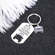 Load image into Gallery viewer, Aizza Jeep Gifts Keychain for Jeep Lover Women Men Keys to My Awesome Jeep Jeepsy Soul for Jeep Owner Jeep Hand Wrangler New Car Gift for Him Her
