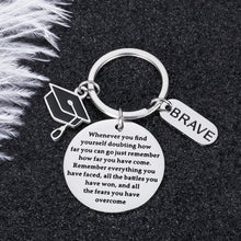 Load image into Gallery viewer, 2020 Graduation Inspirational Gifts Keychain for Women Men Best Friends Remember How Far You Have Come High College School Masters Nurses Graduates Gift from Mom Dad to Daughter Son Grads