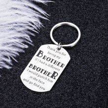 Load image into Gallery viewer, Funny Brother Gift Keychain from Sister Bro Birthday Christmas Graduation Friendship Gift for Big Little Brother in Law Best Friend Wedding Fraternity Keyring for BFF Men Family Present