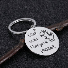 Load image into Gallery viewer, Aizza Dinosaur Gifts Keychain for Daughter Son Birthday Anniversary Gift Roar Means I Love You in Dinosaur Girls Boys Dinosaur Fans Funny Gift Valentines Day Christmas for Boyfriend Girlfriend