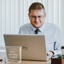 Load image into Gallery viewer, Boss Day Appreciation Gift for Leader Women Men Acrylic Office Decor Gift for Boss Lady Birthday Christmas Leaving Going Away Thank You Gift for Mentor Coworker Paperweight Keepsake for Him Her