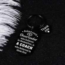 Load image into Gallery viewer, Cheerleader Gifts for Cheer Coach Keychain Appreciation Gift for Coach Competition Birthday Christmas Graduation End of Season Senior for Cheer Coach Women Men Thank You Cheerleading Gift for Him