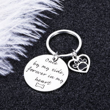 Load image into Gallery viewer, Loss of Pet Dog Cat Memorial Keychain Pet Sympathy Gift for Women Men Pet Lover Dog Cat Bereavement Remembrance Pawprints Gifts for Kids Family Friends Sisters Daughter Son Forever in My Heart