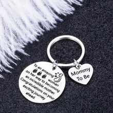 Load image into Gallery viewer, Mommy to Be Gifts Keychain for New Mom Pregnancy Announcement Gift Soon to Be an Incredible Mother Woman First Time Mom Expecting Mother Inspirational Present Baby Announcement Jewelry Keyring for Her