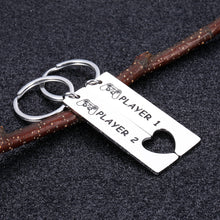 Load image into Gallery viewer, Funny Gamer Couple Gifts Player 1 Player 2 Keychain 2PCS for Boyfriend Girlfriend Valentine Birthday Anniversary Gift for Husband Wife Fiance Matching Christmas Present for Him Her