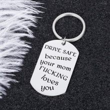 Load image into Gallery viewer, Drive Safe Gifts Keychain for Daughter Son from Mom New Driver Gift Because Your Mom Love You Birthday 16 Year Old Graduation Going Away Christmas Gift from Mother in Law to Girls Boys