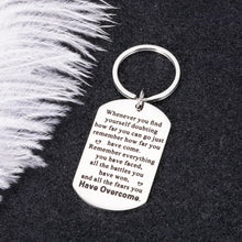 Load image into Gallery viewer, Recovery Gift Encouragement Keychain for Women Men Sobriety Stress Relief After Surgery Gift for Breast Cancer Survivor Gift for Friends Christmas Birthday AA Warrior Fighter Alcoholics Gift