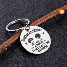 Load image into Gallery viewer, Funny Brother Sister Gift Birthday Christmas Keychain for Sister from Brother Graduation Gift for Big Little Brother from Little Big Sister Brother in Law Gift Stocking Stuffer