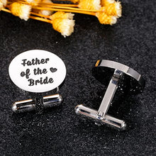 Load image into Gallery viewer, Father of The Bride Cufflink Fathers Day Gift for Dad from Daughter Engraved I Will Always Be Your Little Girl Gift for Dad Father Wedding Birthday Christmas Gift for Dad Daddy Stepdad Stepfather