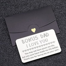 Load image into Gallery viewer, Christmas Gift Cards for Men Stepfather Stocking Stuffers for Him Bonus Dad Daddy Papa Fathers Day Valentine Birthday Wedding Christmas Cards Boxed With Envelopes Wallet Insert Card from Daughter Son