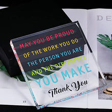 Load image into Gallery viewer, Coworker Thank You Gift for Women Men Acrylic Office Desk Decor Gift for Colleagues from Boss Leader Birthday Christmas Leaving Going Away Employee Appreciation Gift for Coworker Paperweight Keepsake