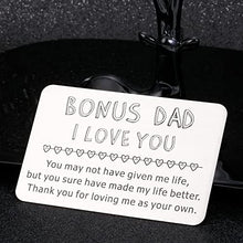 Load image into Gallery viewer, Christmas Gift Cards for Men Stepfather Stocking Stuffers for Him Bonus Dad Daddy Papa Fathers Day Valentine Birthday Wedding Christmas Cards Boxed With Envelopes Wallet Insert Card from Daughter Son