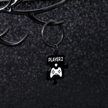 Load image into Gallery viewer, Funny Boyfriend Gift from Girlfriend Gamer Player 1 Player 2 Couple Valentine Matching Keychain for Gamer Birthday Anniversary Christmas 2PCS Gift for Husband Fiance from Wife Fiancee