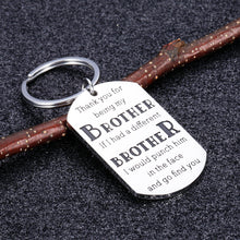 Load image into Gallery viewer, Funny Brother Gift Keychain from Sister Bro Birthday Christmas Graduation Friendship Gift for Big Little Brother in Law Best Friend Wedding Fraternity Keyring for BFF Men Family Present