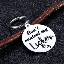 Load image into Gallery viewer, Dog Tags for Pet Dog Cat Gifts Stainless Steel Dog Pet Tags Dog Collar Tag Engraved Can’t Control My Licker Dog Tags for Puppy Cat Kitten Dog Birthday Christmas Tags
