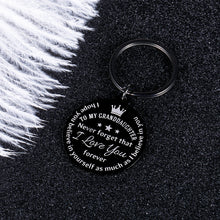 Load image into Gallery viewer, to My Granddaughter Gifts Keychain Inspirational Granddaughter Birthday Graduation Christmas from Grandma Grandpa to Girls Teenage Kids New Year Valentines Day Stocking Stuffer Present for Her