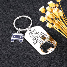 Load image into Gallery viewer, Aizza Jeep Gifts Keychain for Jeep Lover Women Men Keys to My Awesome Jeep Jeepsy Soul for Jeep Owner Jeep Hand Wrangler New Car Gift for Him Her