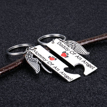 Load image into Gallery viewer, Aizza Miscarriage Sympathy Gifts Keychain Loss Memorial Mommy Daddy of an Angel Wing Keepsake Set of 2 Loss of Baby Child Infant Remembrance Key Chain Gift Jewelry
