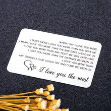 Load image into Gallery viewer, Anniversary Gift Wallet Insert Card for Men Women Valentines Day Birthday Wedding Gift for Husband Boyfriend from Wife Girfriend Couple Engraved Metal Wallet Card Christmas Stocking Stuffer for Him