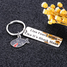 Load image into Gallery viewer, Shark Gifts for Shark Lovers Keychain Shark Stuffer Diver Shark Girl Boy Birthday Christmas Gift for Men Women Shark Week Keyring for Coworker Friends Colleague Shark Keepsake Jewelry for Him Her