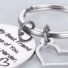 Load image into Gallery viewer, Friendship Gifts Keychain Thank You Gift to My Best Friend Because of You I Smile A Lot More I Love You Appreciation Gifts for BFF Sisters Birthday Graduation Valentine Christmas Gift for Teen Girls