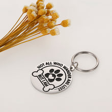 Load image into Gallery viewer, Aizza Beata Funny Pet Tag Dog Tag Puppy Pet ID Tags Gift for Pets Engraved Not All Who Wander are Lost But I Am Stainless Steel Dog Collar Hilarious Tags for Pet Dogs