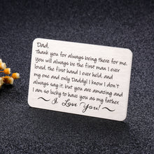 Load image into Gallery viewer, Dad Gifts from Daughter Son Fathers Day Wallet Card Gifts for Daddy Father Metal Wallet Insert Birthday Valentine Christmas Gift for Men Step dad Wedding Anniversary for Husband from Wife