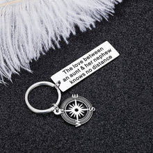 Load image into Gallery viewer, Aunt Gifts Keychain for Auntie from Nephew Birthday Christmas Long Distance the Love Between An Aunt And Her Nephew Knows No Distance Keyring Pendant