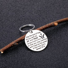 Load image into Gallery viewer, Inspirational Bible Verse Keychain Christian Gift for Women Men Religious Easter Prayer May the God of Hope Fill You with Joy Peace Birthday Christmas Communion Thanksgiving for Him Her Godchildren