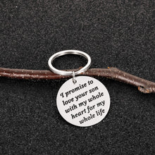 Load image into Gallery viewer, Mother Father in Law Keychain Wedding Valentines Day Gifts for Mother Father of Groom Future Mother in Law from Bride Mothers Day Fathers Day Christmas Stocking Stuffer Present for Him Her