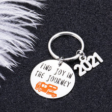 Load image into Gallery viewer, 2021 Find Joy in The Journey Camping Keychain Gifts for Camper Traveler RV Owner Graduation Retirement Gift for Women Men Boss Coworker Graduation Happy Camper Gifts Decor RV Motorhome Accessories