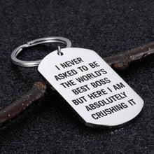 Load image into Gallery viewer, Boss Appreciation Gifts Keychain for Birthday Men Women Leader Thank You Gift asked to Be The World’s Best Boss Mentor Bosses Day from Coworker Colleague Retirement Leaving Present for supervisor